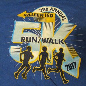 2017 Killeen Texas School ISD 2nd Annual 5K Walk/Run Blue Graphic Tee shirt XXL